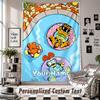Wall Hanging Tapestry With Custom Name & Text, Garfield Decorative Tapestry For Bedroom