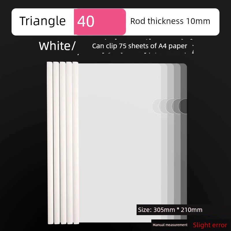 

Triangle Pole Folder Large Capacity File Test Paper Book Wallet Contract Resume Folder Student Sheet Music Folder Insert Office Supplies Thickened 40 Pieces - White 10Mm//Approximately 1-75 Sheets