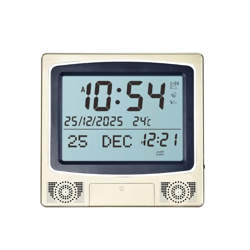 Wall Desktop Placement Prayer Digital LED Azan Clock with Temperature Monitor Calendar Multifunction Alarm Clocks