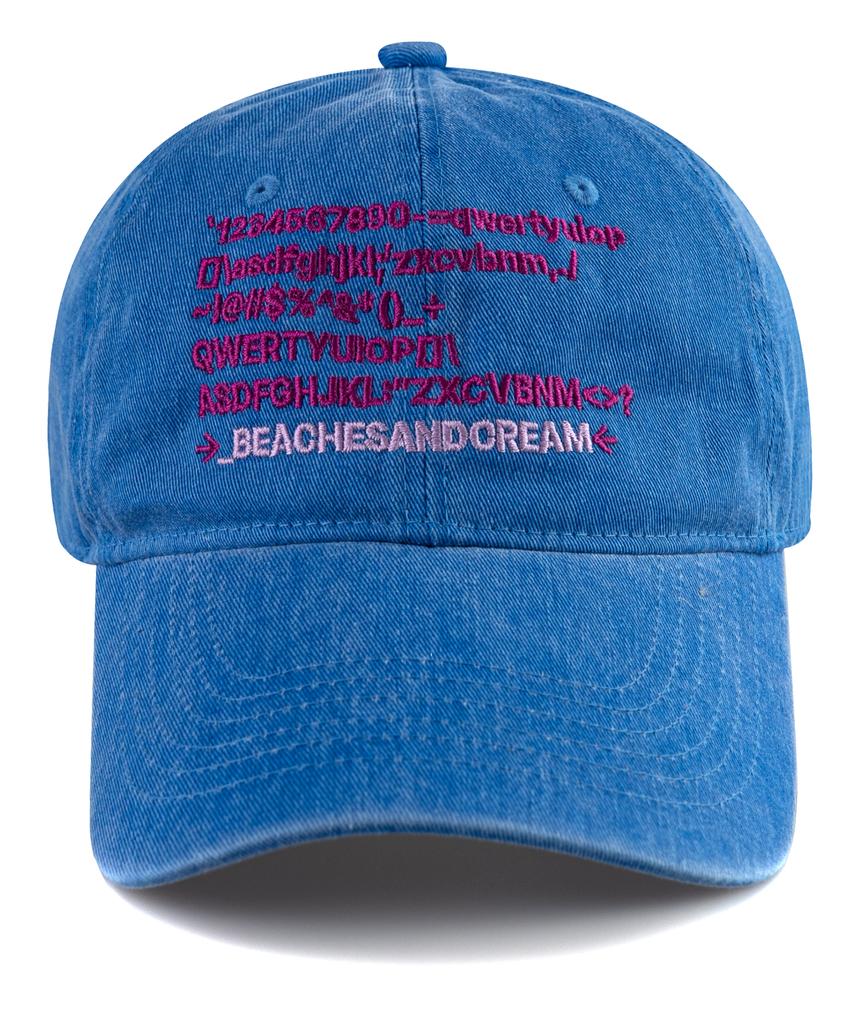 Bichiseuaenkeulim Text Pigment Ball Cap-Blue