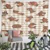 Cute Dachshunds On Plaid Pattern Pattern Wall Hanging Tapestry Decorative Tapestry Home Decor for Bedroom and Living Room