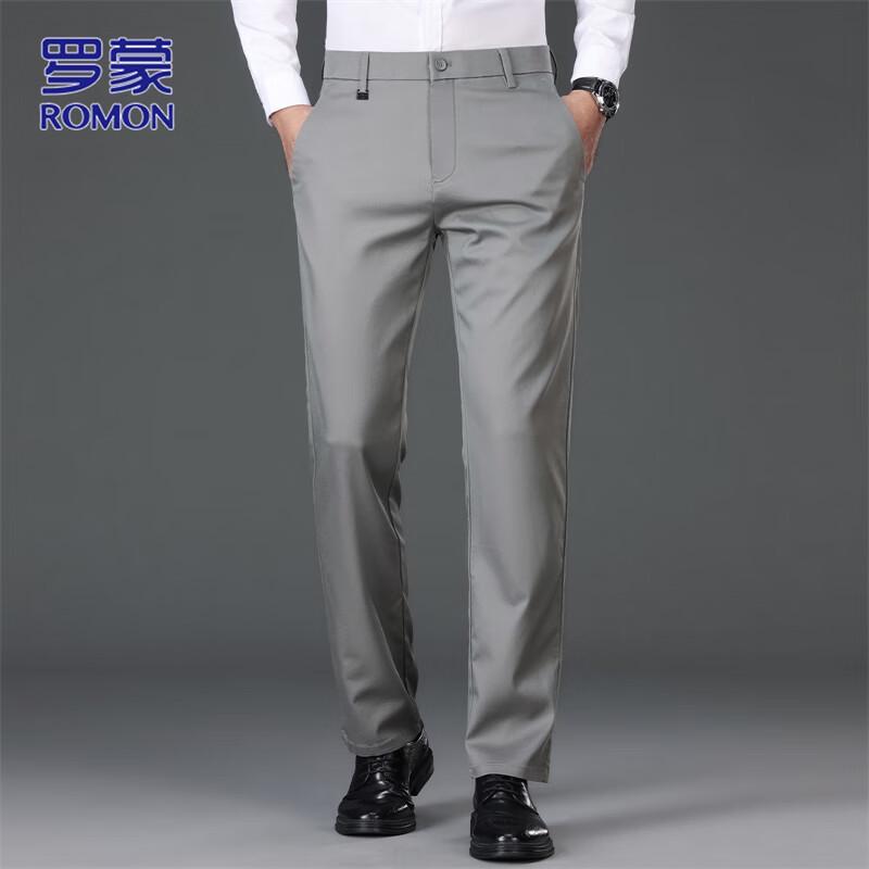 ROMON Men's Straight-Leg Casual Business Pants