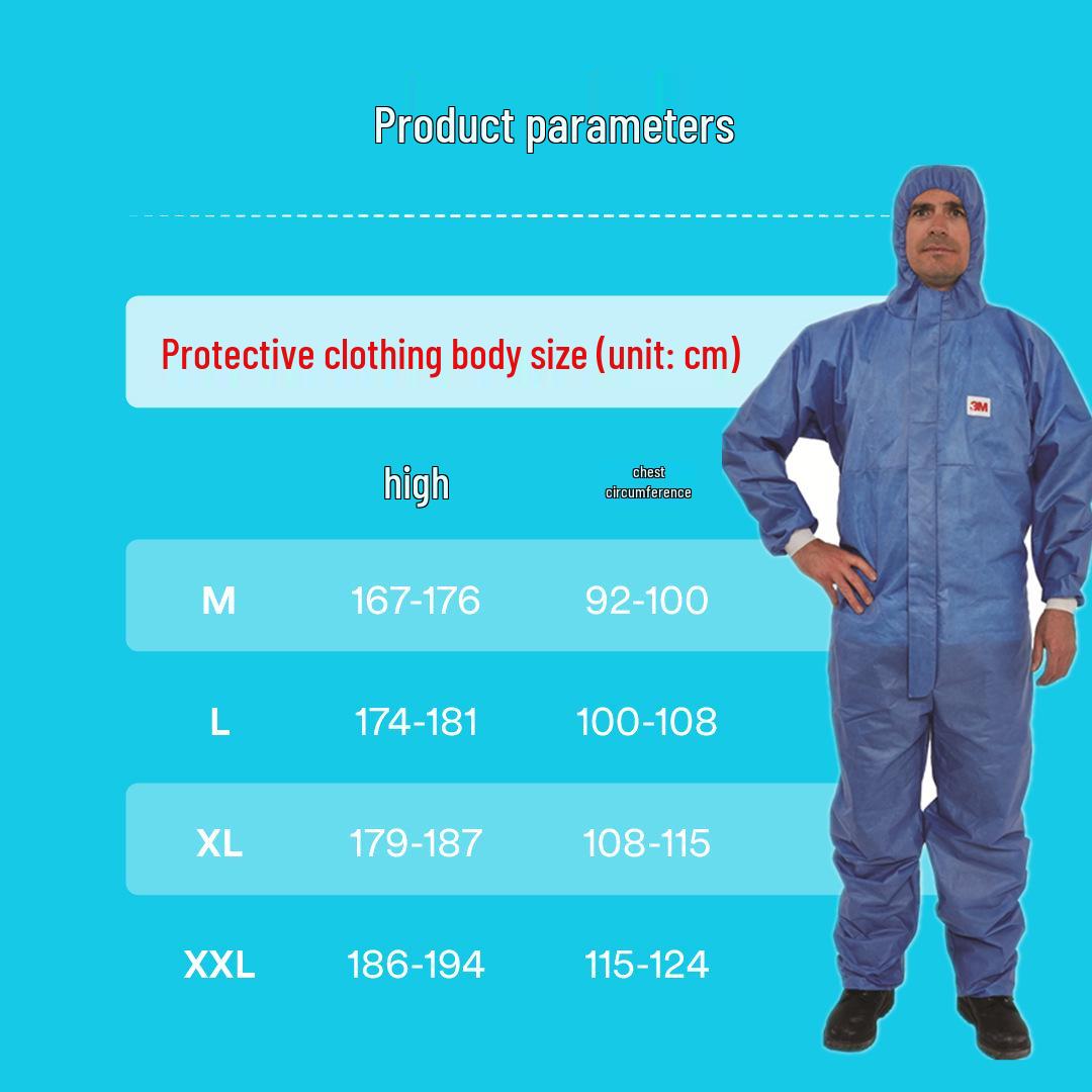 

3M 4532+ Радиационно-стойкий синий защитный костюм для химикатов и пыли 4532+ M
