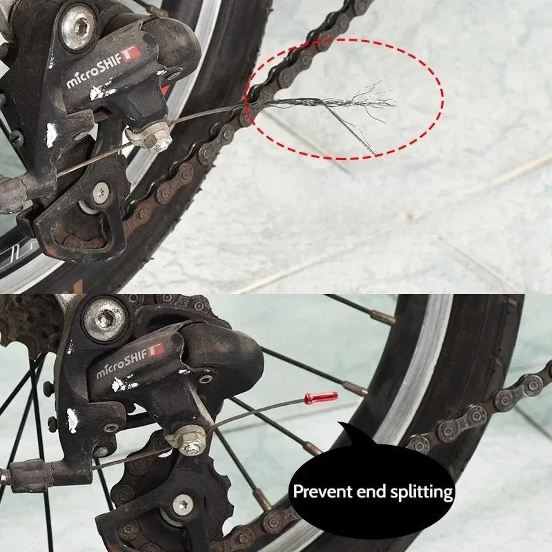 50Pcs Aluminum Alloy Bicycle Cable End Caps Bike Wire End Caps Brake Derailleur Shifter Cable Tips Crimps MTB Bike Accessories