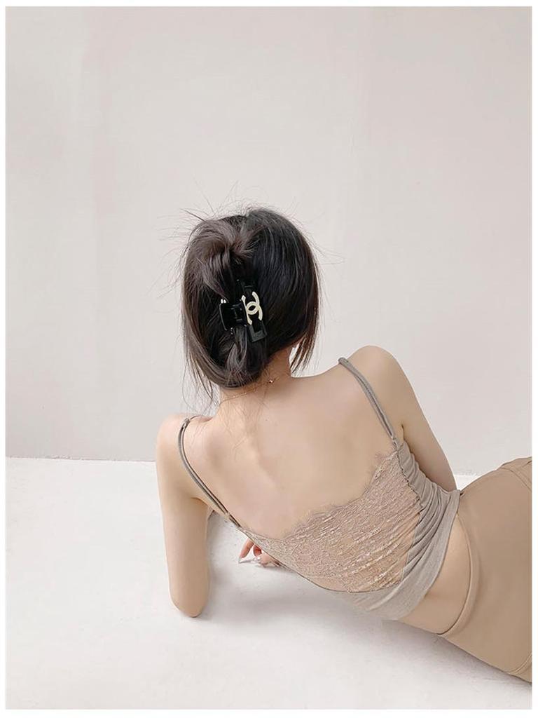 Damen Spitzen-Weste mit Gürtel und Brustpolster - Frühling/Herbst 2025 Nischendesign Mode Unterwäsche Kurzes Oberteil.