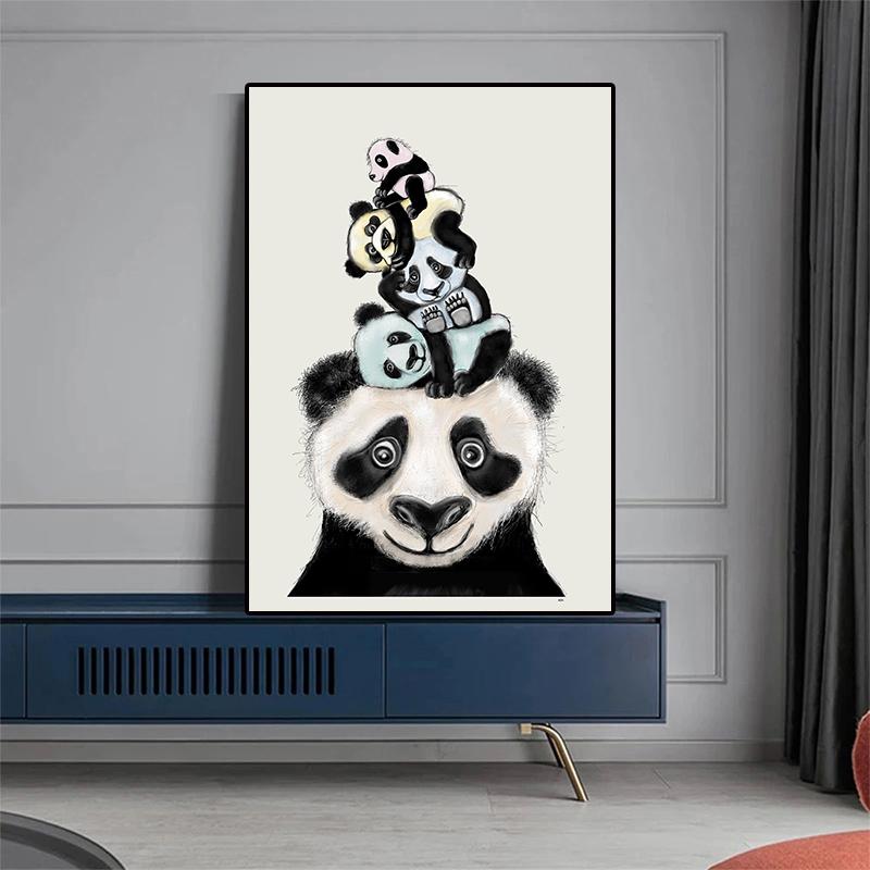 Pop Colorful Animals Poster Aesthetic Acrobatics Species Illustration Sketch Canvas Print Wall Art Home Decoration Room Decor