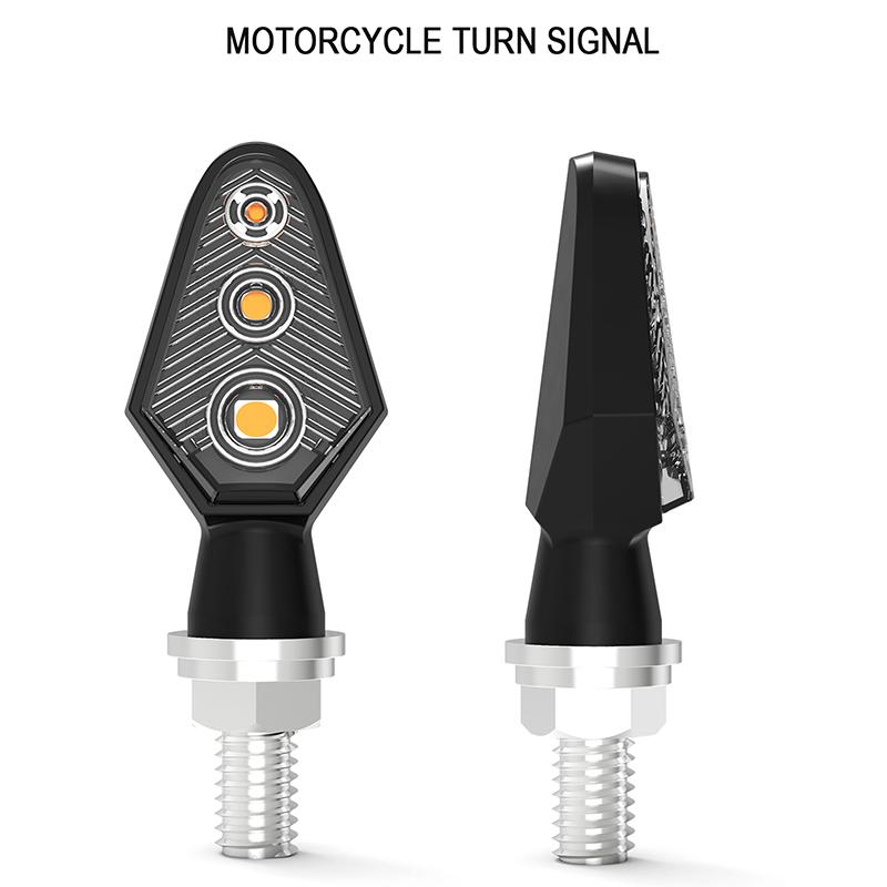 2Pcs Motorcycle Led Turn Signal Light Ip65 Waterproof Motorcycle Led Turn Signal Indicator 3 Led 12V Motorbike Accessories