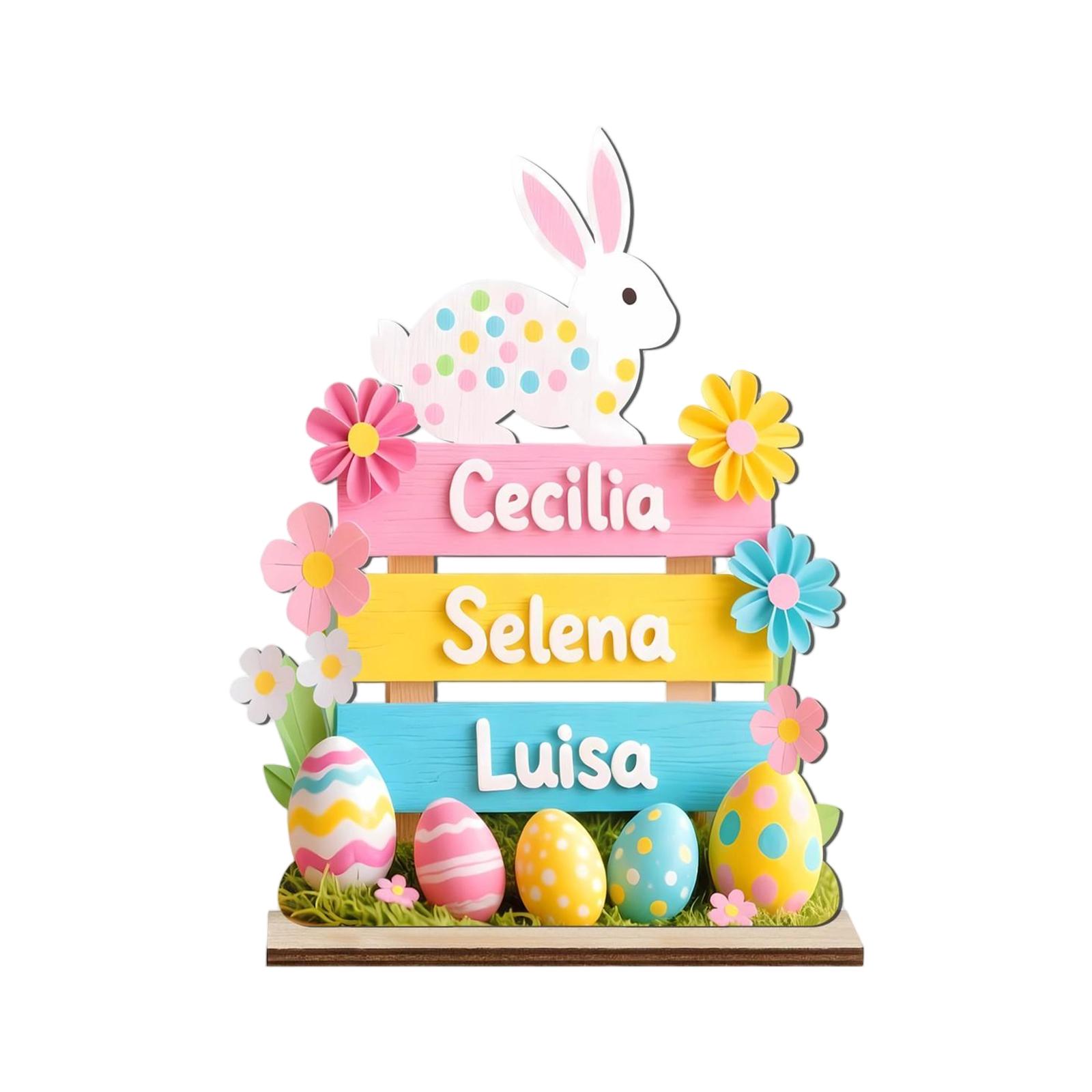 Colorful Desktop Decoration Easter Wooden Ornament One Size