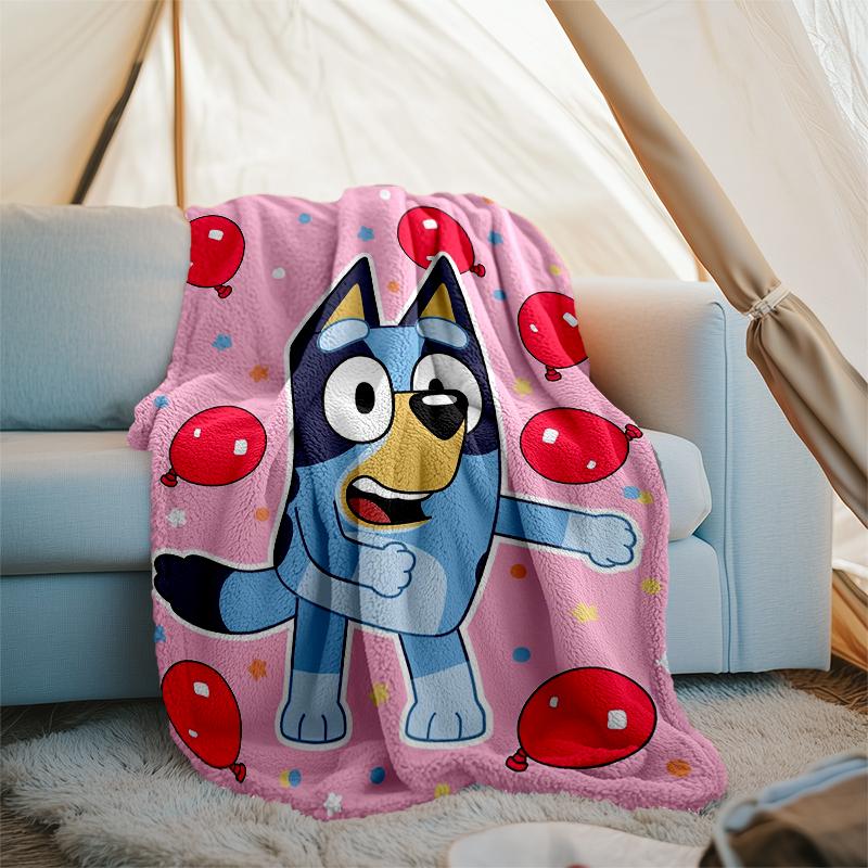 Bluey Theme Printed Blanket Perfect For Couch Bed Travel Outdoor Use Machine Washable Cozy Durable