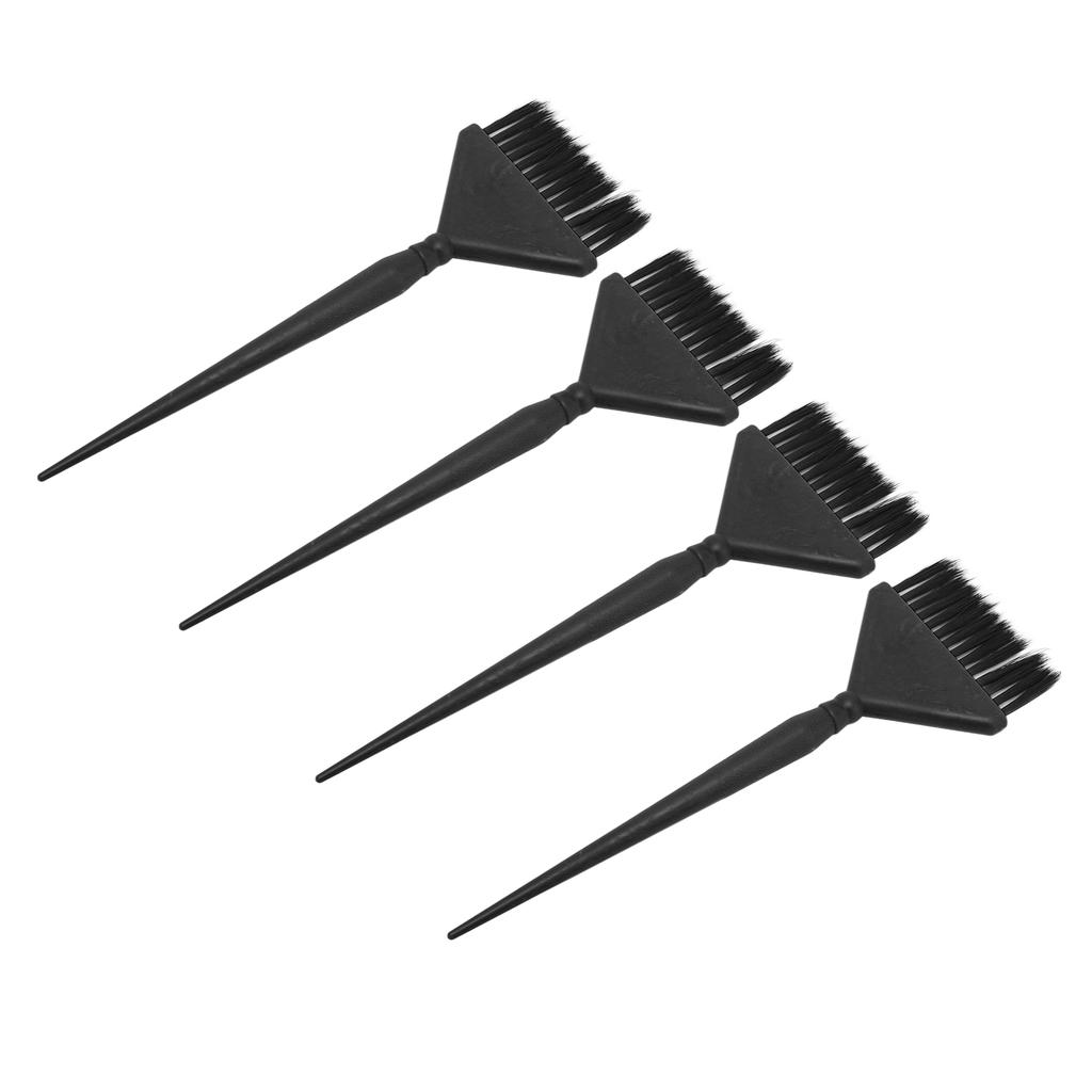 4PCS Wide Hair Dye Brus Portable Stiff Bristle Pointed Tail Even Coloring Hair Dye Tint Brush for Barber Black