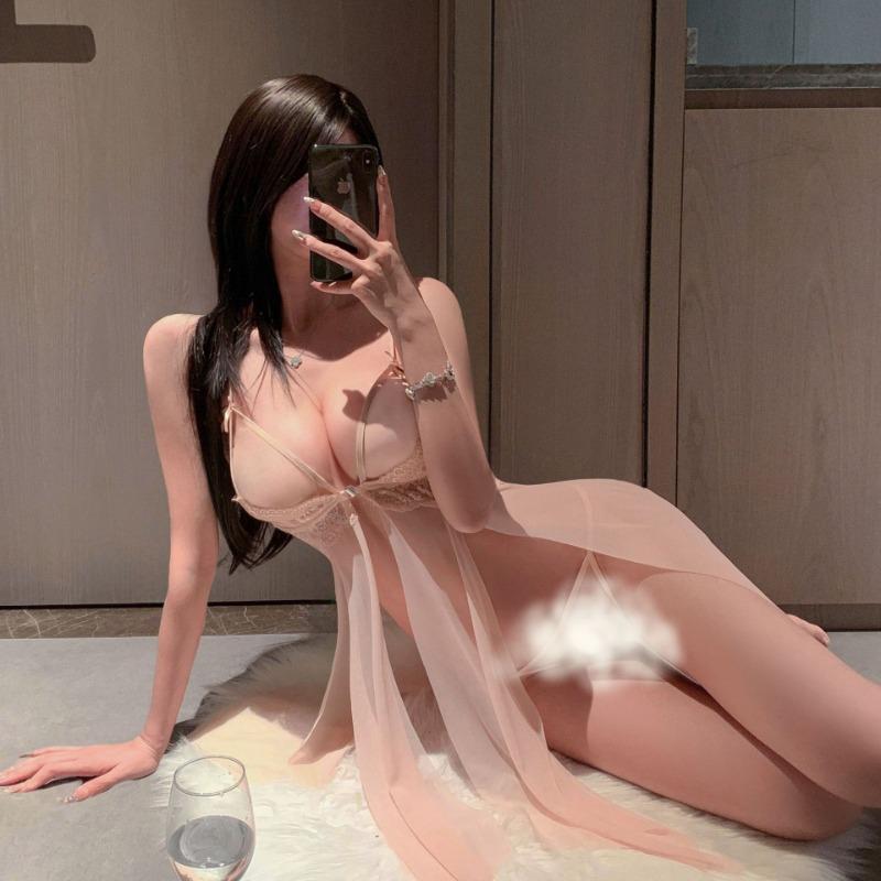 Sex underwear pajamas dress mesh nightdress pure desire hot hollow lace nightdress hot passion tease woman