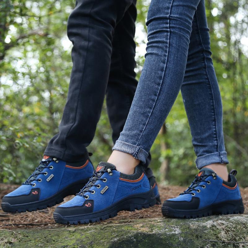 Low-top Non-slip and Wear-resistant Mountaineering Shoes Autumn and Winter New Couples Outdoor Warm Casual Shoes Velvet Cotton Shoes Men's Shoes
