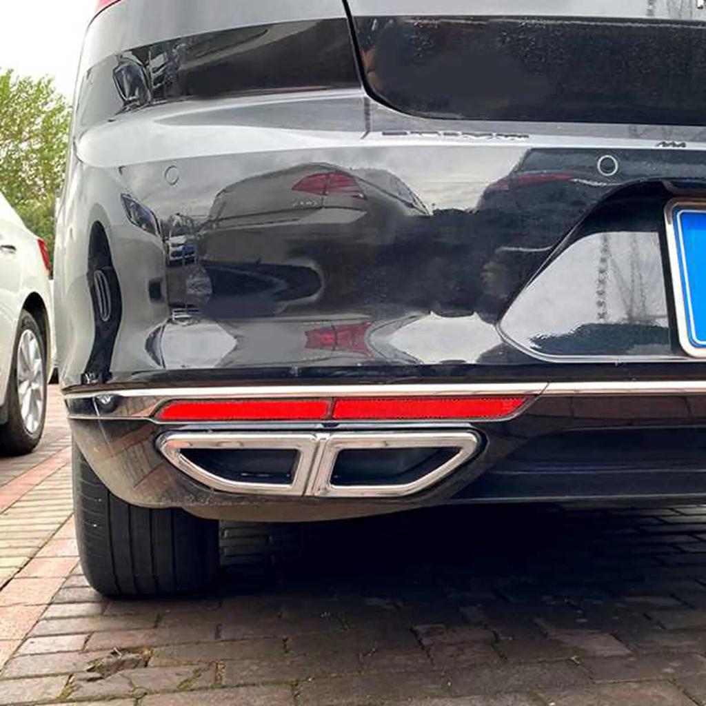 2016 To 2019 for Volkswagen Magotan Passat B8 2016-2019 Rear Lip Bumper Spoiler Car Tail Throat Frame Exhaust Pipe Trim ABS
