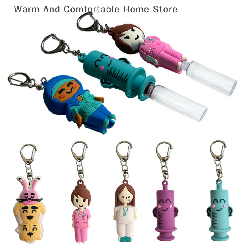 Medical Shape Ampoule Bottle Opener Nurse Doctor Special Rubber Syringe Cutter Bottle Opener Keychain Two-in-one Multifunctional