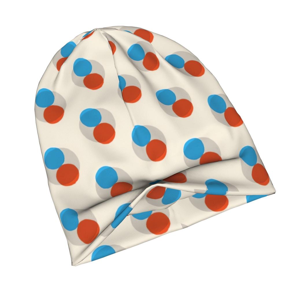 2D Flat Printing Circles And Spiral Urban Inspired Adult Beanie Fits Well with Layered Looks Morning Coffee Walks or Creative Spaces with Artistic Vib