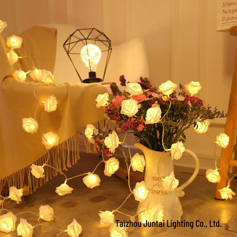 

Rose Flower String Lights - Flashing LED Decorations for Valentine s Day, Weddings, and Proposals Battery: 2m 10 lights (steady)