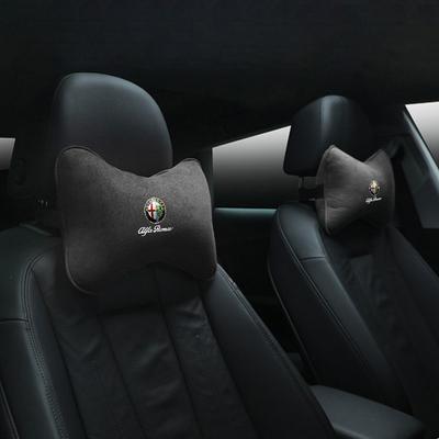1 pièce/2 pièces Oreiller en fourrure pour appuie-tête de voiture Oreiller cervical Coussin de siège pour la tête Pour Giulia Stelvio Giulietta 156 159 147 Mito Tonale