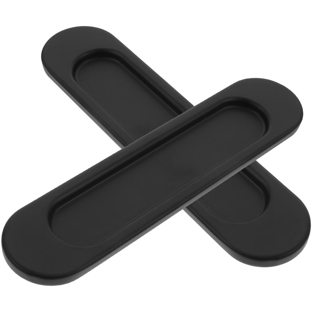 2 Stück Ovale Schiebetürgriffe Aluminiumlegierung Schiebetürgriff Ovale Griffe Schrank Scheunentürgriffe Glas Schwarze Knöpfe Türknauf