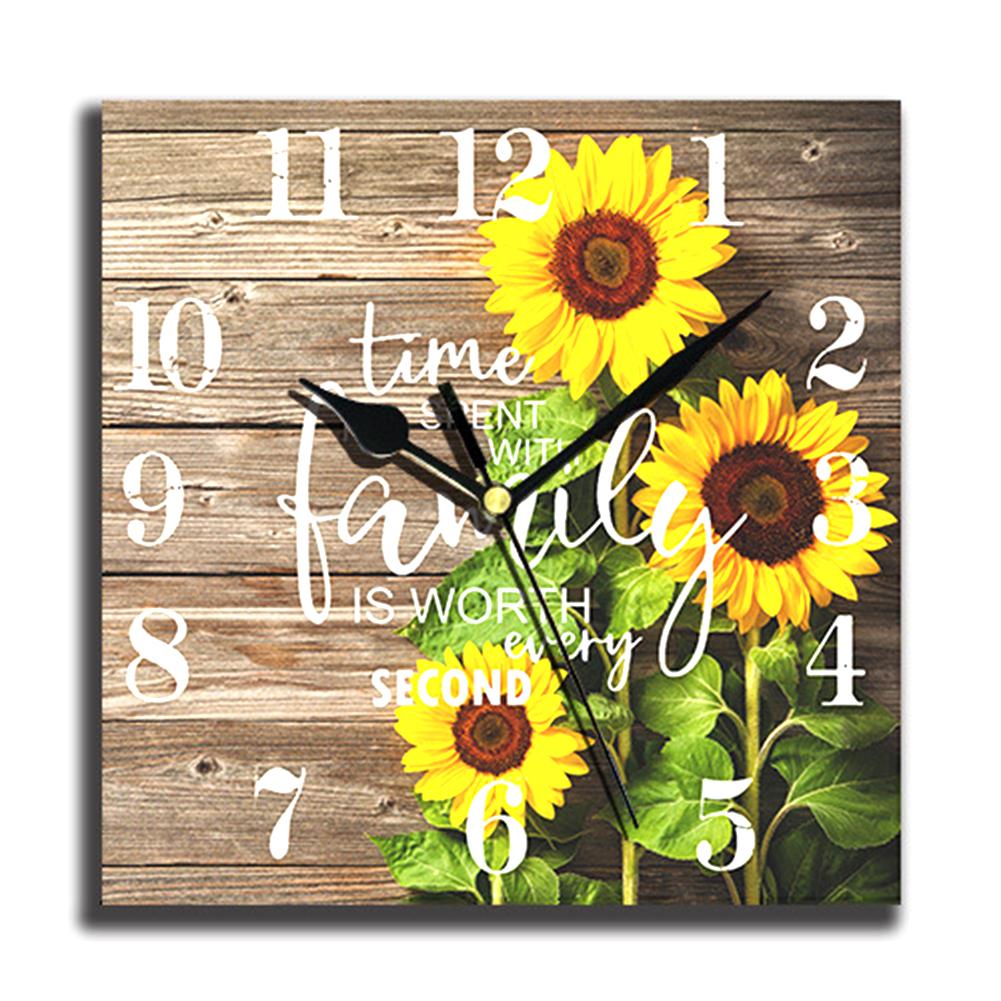 

Wooden Square Wall Clocks Silent Non ticking Battery Powered For Home Kitchen Living Room Office Decor CQ240-5