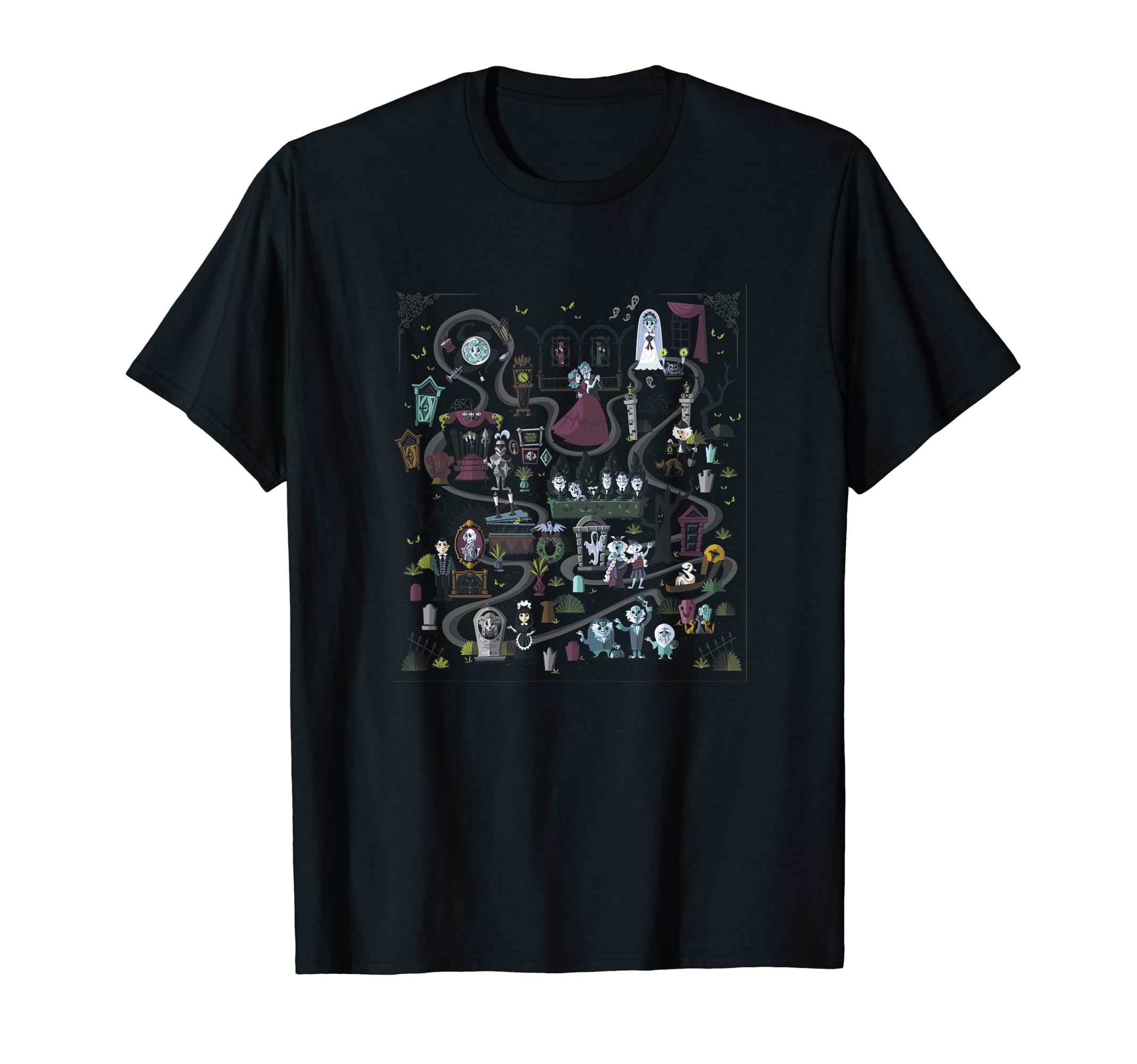 

Haunted Mansion Ride Animated Map Overview T-Shirt