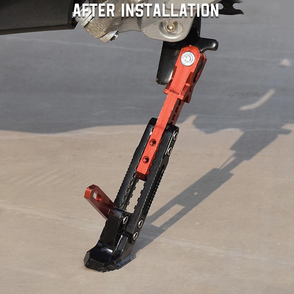 Universal Motorcycle Kickstand, CNC Aluminum Alloy Adjustable Tripod Holder Foot Side Support Stand, Parking Kickstand For Motor Scooter Motorbike