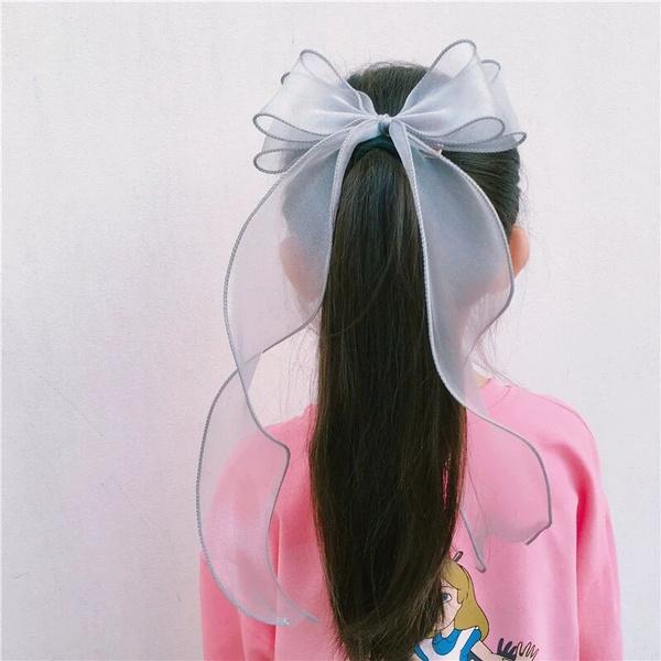 Mädchen Geschenk Niedlicher Pferdeschwanz Haarschmuck Temperament Kugeln Haarspange Mädchen Langes Band Schleife Haarnadel Prinzessin Geflochtenes Haar Kopfschmuck 2 STÜCKE