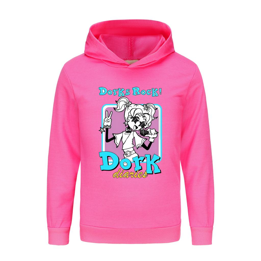 Girls Versatile Printed Comfortable Hooded Sweater Casual Loose Hoodies Sweatshirts Girls