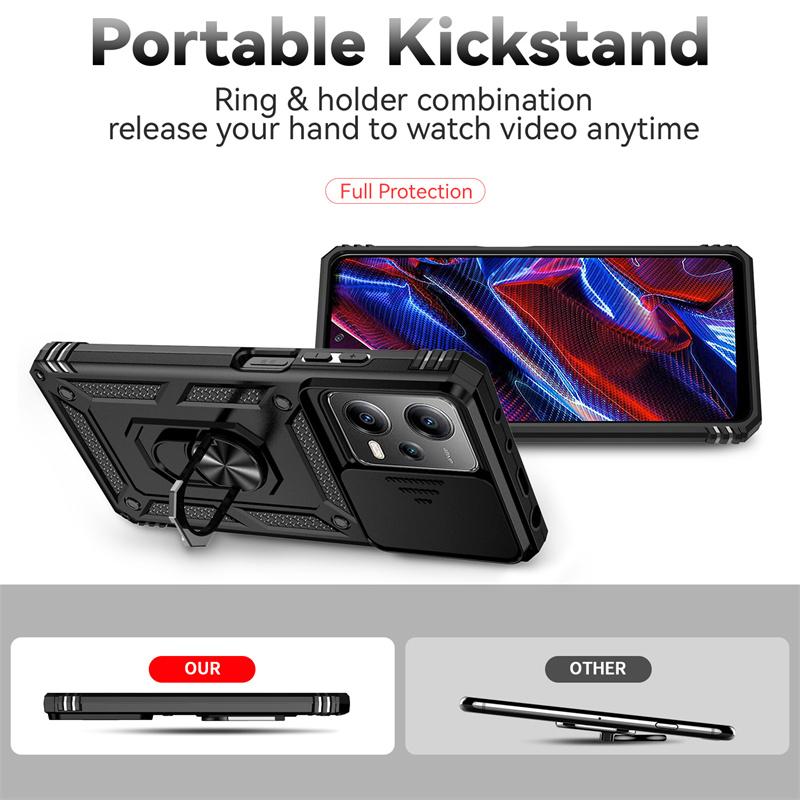 Armor Shockproof Case For Xiaomi Poco X5 Pro PocoX5 5G Car Magnetic Ring Stand Lens Protect Cover for Poko Little X5Pro X 5 Pro