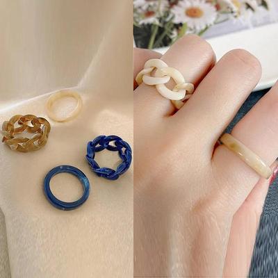 2022 Nischstil Harts Indexfinger Ring Set - Enkel Tvådelad Design