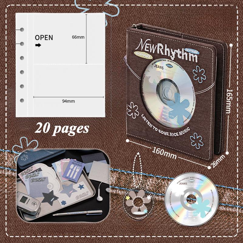 Fotoalbum im amerikanischen Stil mit Stickerei aus Denim, Mini-Fotoalbum M5, 3 Zoll, Kpop-Fotokarten-Sammelalbum, Kartenordner, Neu 2025