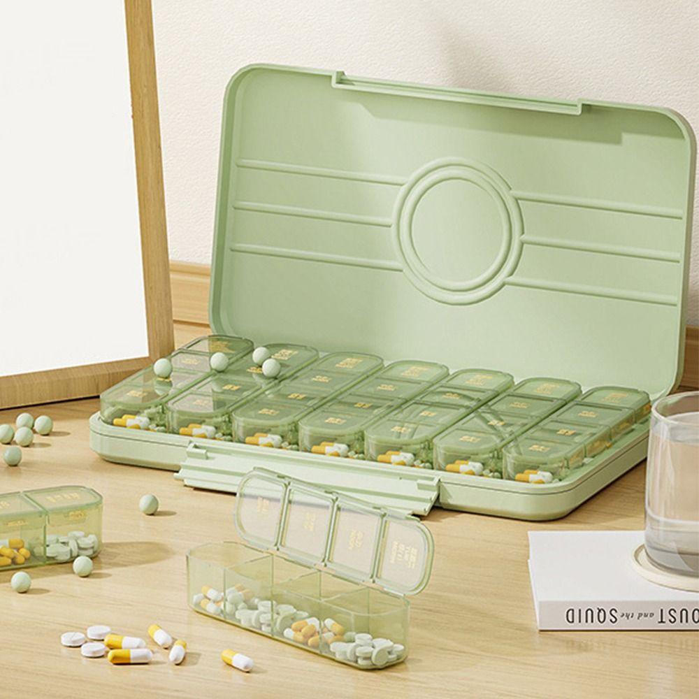 Portable Medicine Storage Containers A Week Sealed Pill Case Pill Dispenser Box  Outdoor