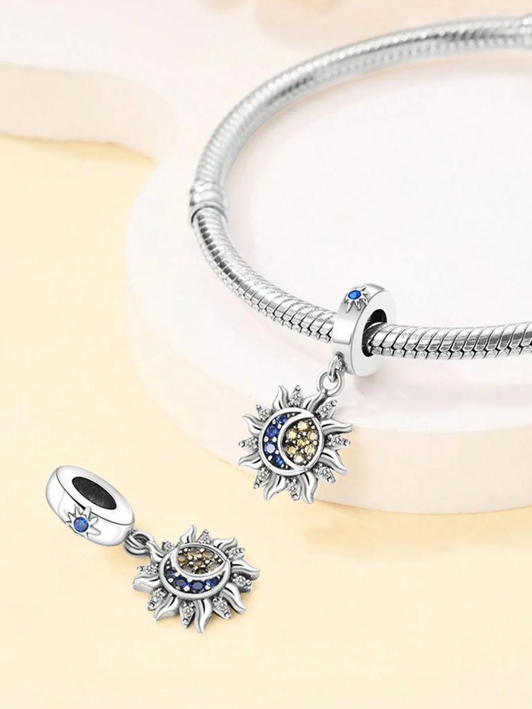 Copper Plated Original Charms Moon Stars Sun Beads Fit Bracelet Women'S Jewelry Gift