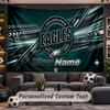 Wall Hanging Tapestry Custom NamePhiladelphia Eagles Pattern Personalized Printed Fabric Wall Decor