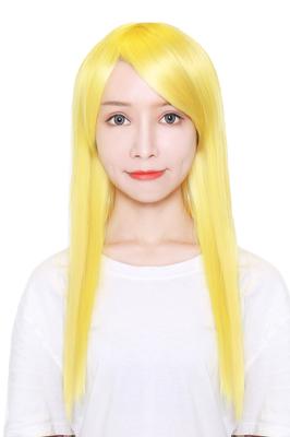 Peruka Cosplay Pełna Peruka Długa Peruka Prosta Żółty Blond Naturalna Gładka Odporna na Ciepło Peruka z Siatką [Fujitatsu] Półdługa LML60-R16