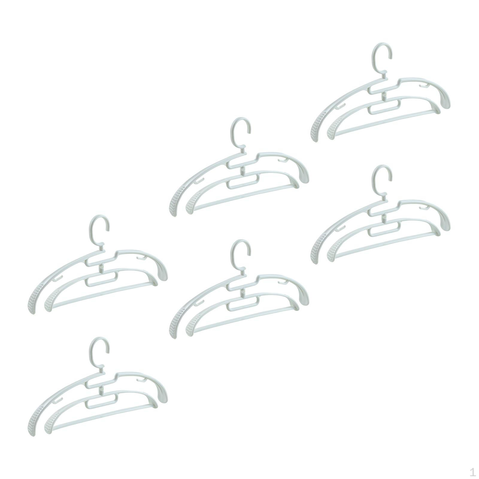 6 Piece Clothes Set Storage Hanger Versatile Double Layer Shoulder Shape Good Support for белый 1370₽