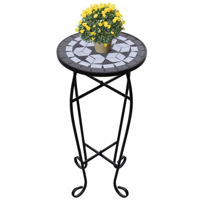 VidaXL Table d'appoint Mosaïque Noir et blanc 41129