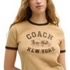 Coach Rundhals Briefwagenmuster Kurzarm Regular T-Shirt Damen Oberteile CBO87-TN2