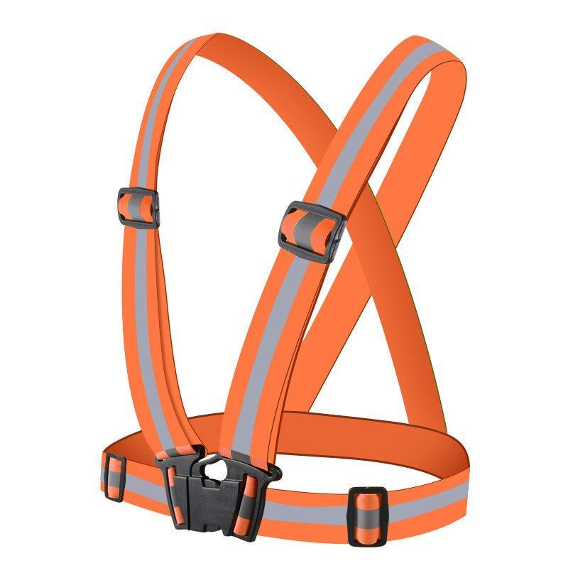 Verstellbare reflektierende Gurte für Fahrrad und Laufen - Orange