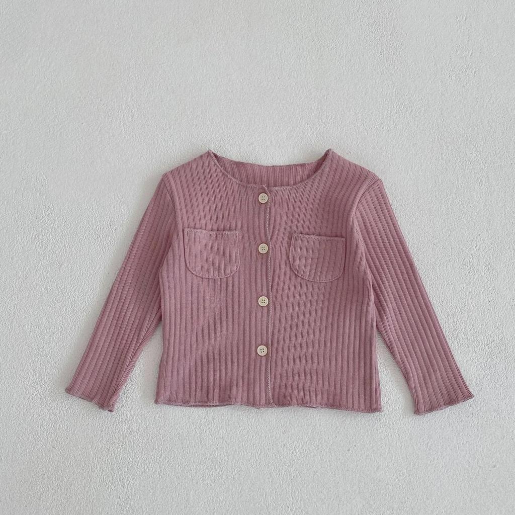 2024 Spring Unisex Baby Striped Pocket Top & Trousers Set