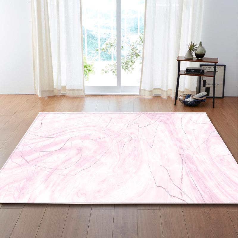 Marble Living Room Carpet Bedroom Floor Mat Pattern Flexible Binding Zhi