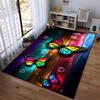 Colorful Butterfly Pattern Carpet with Wooden Background Design Suitable for Use As an Anti-slip for Living Room Bedroom Sofas