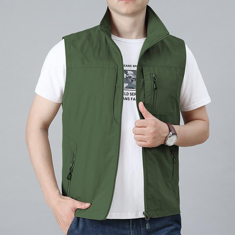 Gilet da uomo ad asciugatura rapida, per primavera e autunno, multiuso, sportivo, casual, di grandi dimensioni, per fotografia e attività all'aperto