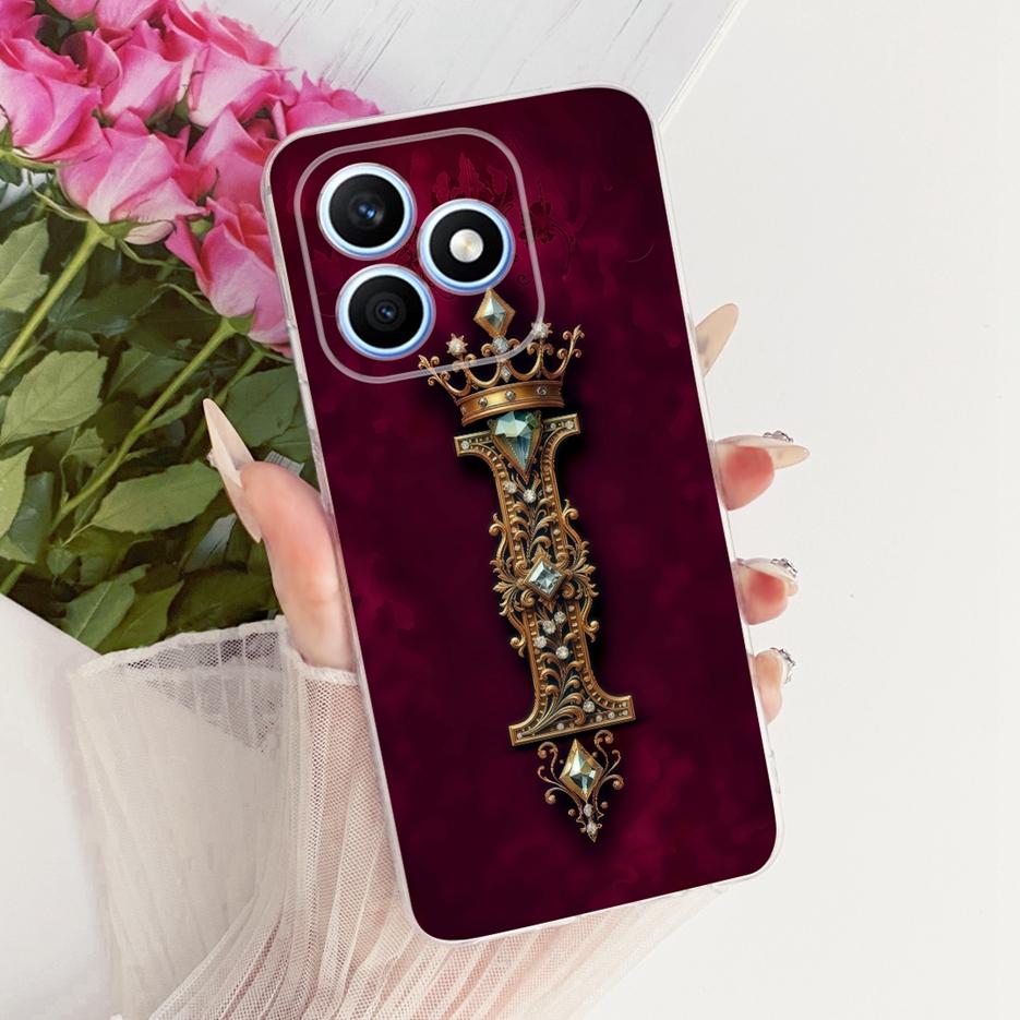 For Honor X8d Case Cute Crown Letters Cover 6.77'' Soft Silicone Slim Phone Case For Honor X8d X 8d HonorX8d 4G Back Cover Coque