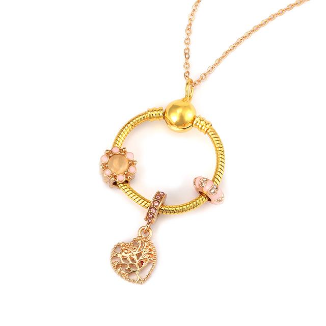 Simple Round Geometric Cubic Zircon Necklace Silver Color Clavicle Chain Union Rainbow Crown Charm Necklace For Women Jewelry