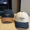 New Color-blocked Embroidered Baseball Cap for Women, Spring/summer, Wide Brim, Face-slimming, Soft Top, Casual Sun-shading Cap, Versatile for Men