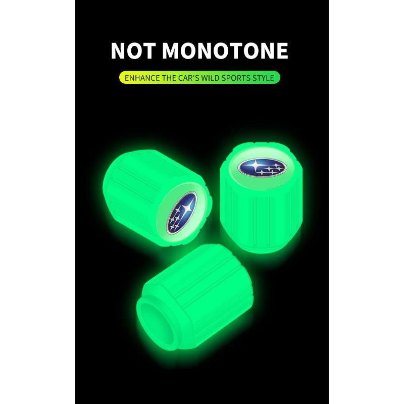 Luminous Car Tire Valve Caps Fluorescent Motorcycle Wheel Tyre For Subaru Outback Crosstrek XV Forester BRZ Legacy Impreza WRX 2006 STI Ascent
