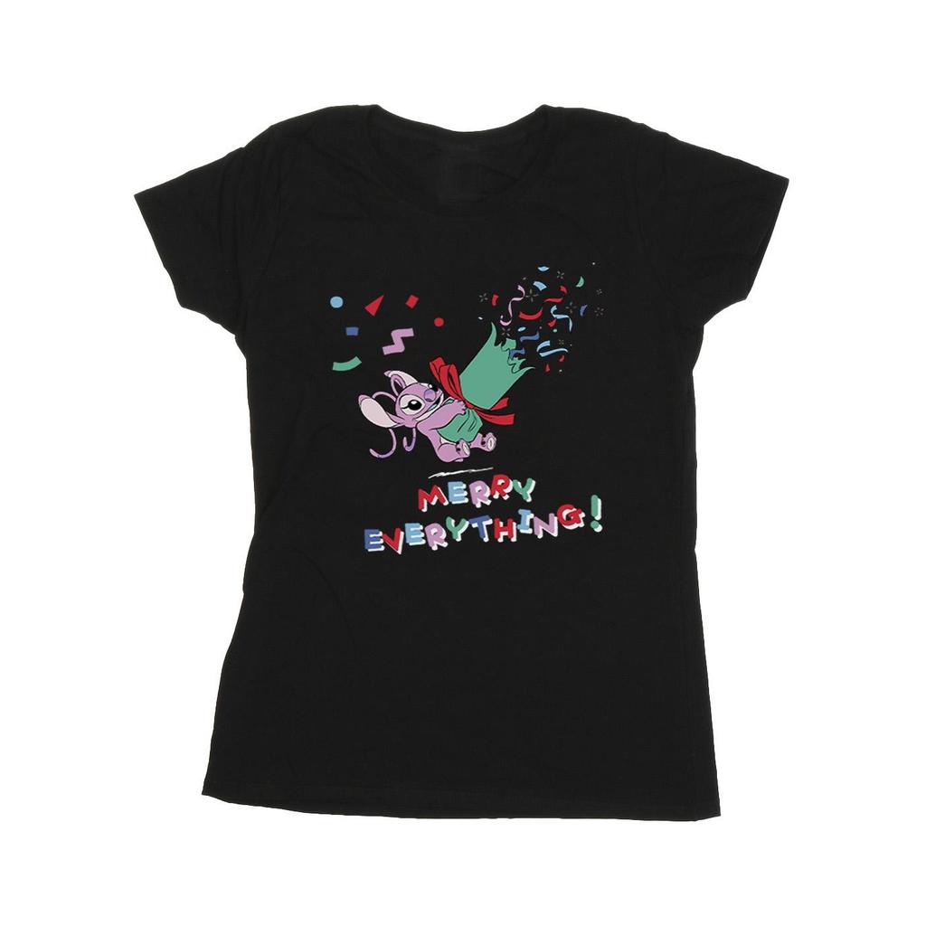 Disney Womens/Ladies Lilo And Stitch Angel Merry Everything Cotton T-Shirt