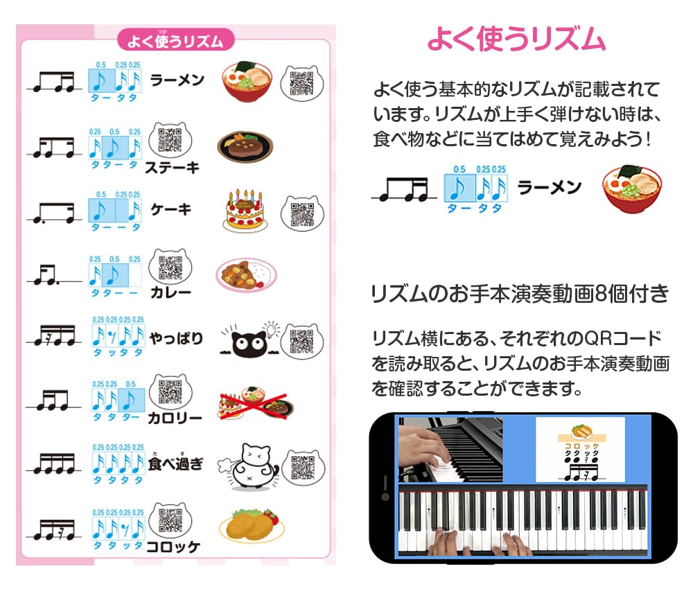model video Attendance 10 pieces W26cm x H19cm Attendance card Piano class Music teaching materials Piano Music class [Rhythm included] card/Pink / /