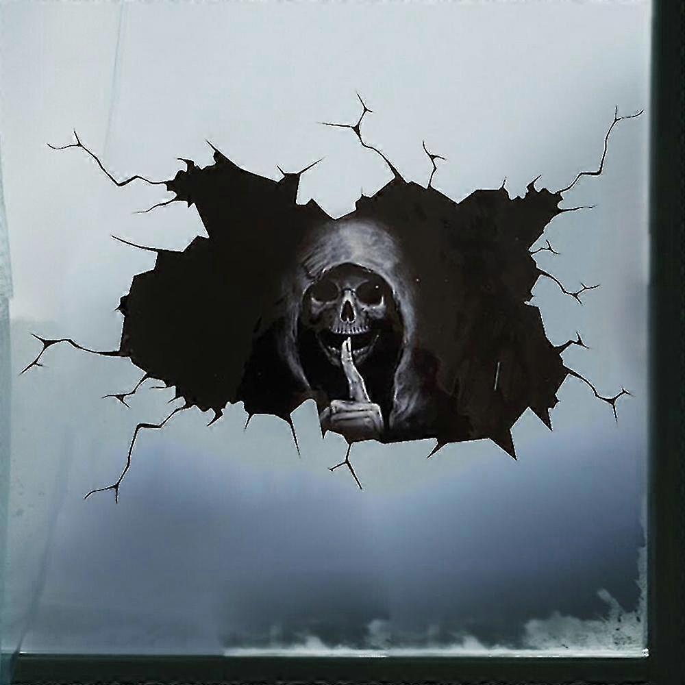 Samolepka Halloweenská Lebka Halloweenské Samolepky na Zeď a Podlahu Hororový Film Tichá Lebka Dekorace na Okno Auta Večírek