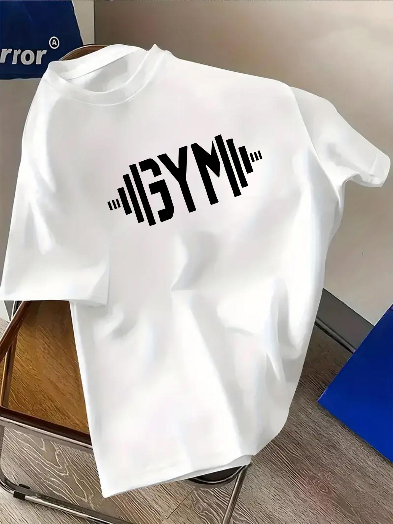 

Gym Barbell Men Cotton TShirt Athletic Streetwear White Fitness Muscle Tee Casual Cool Trendy Fit Top - Men s Summer Cotton G... S разноцветный